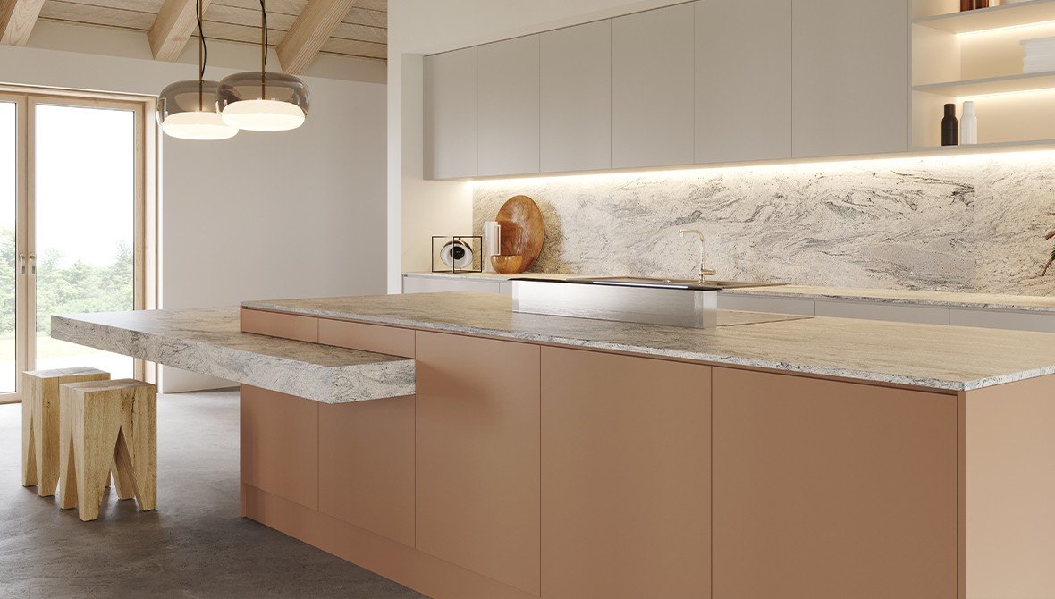 Cozinha Todeschini Vita com design minimalista, representando o Luxo Silencioso.