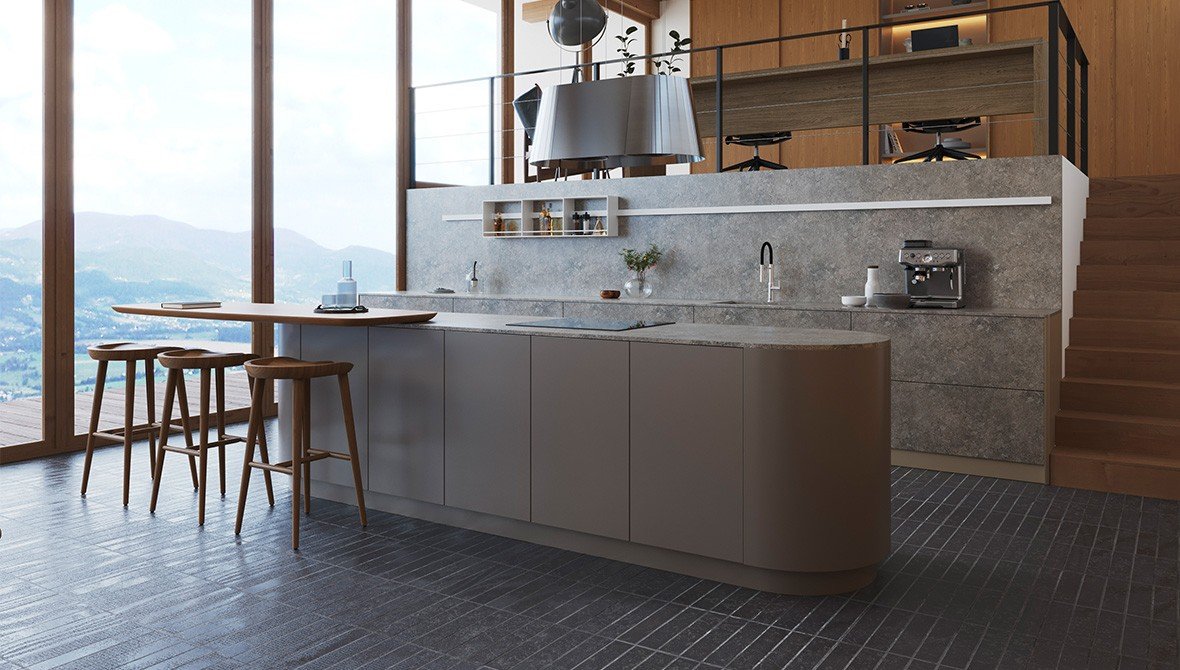 Closet Todeschini com acabamento em madeira escura, portas de vidro e iluminação interna em LED.